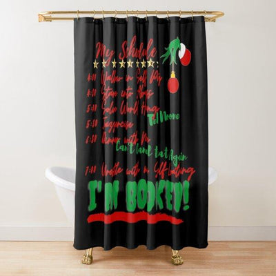 BigProStore The Grinch Shower Curtain My Schedule I'M Bored Polyester Water Proof Material Bathroom Decor 3 Sizes Grinch Shower Curtain / Small (165x180cm | 65x72in) Grinch Shower Curtain