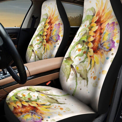 BigProStore Sunflower Car Seat Covers Nature Sunflower Hills Nursery Car Seat Protector Universal Fit (Set of 2 Car Seat Covers Car Seat Cover