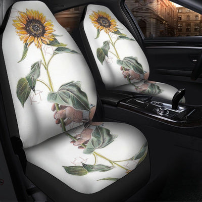 BigProStore Sunflower Seat Covers Peacfully Beauty Sunflower Seat Protector Universal Fit (Set of 2 Car Seat Covers Car Seat Cover
