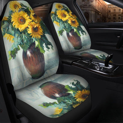 BigProStore Sunflower Car Seat Covers Peacfully Beauty Sunshine Flower Autozone Seat Covers Universal Fit (Set of 2 Car Seat Covers Car Seat Cover