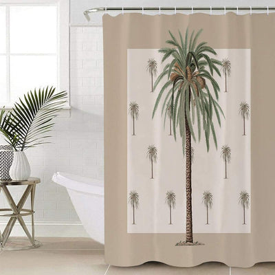 BigProStore Areca Palm Shower Curtain Plants In Summer Beach Palm Trees Polyester Water Proof Material Bathroom Accessories 3 Sizes Palm Tree Shower Curtain / Small (165x180cm | 65x72in) Palm Tree Shower Curtain