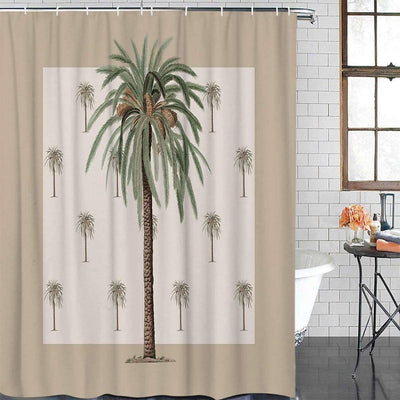 BigProStore Areca Palm Shower Curtain Plants In Summer Beach Palm Trees Polyester Water Proof Material Bathroom Accessories 3 Sizes Palm Tree Shower Curtain