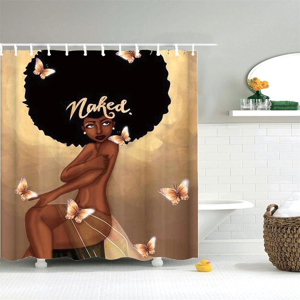 Cute African American Black King Art Melanin Men Shower Curtain Set 4p –  BigProStore