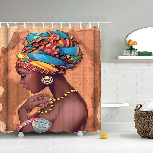 Cute African Print Melanin Afro Woman Colorful Art Shower Curtain Set –  BigProStore