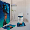 African American Women Shower Curtain Sets 4pcs Melanin Afro Girls Bathroom Decor