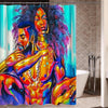African American Shower Curtains Afro King Queen Bathroom Accessories