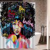 African American Shower Curtains Afro Black Queen Bathroom Accessories