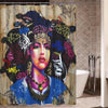 African American Beautiful Girl Shower Curtains Bathroom Accessories