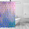 Mermaid Scales Shower Curtain Modern Ocean Fish Scale Bathroom Curtain