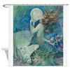 Beautiful Mermaid Shower Curtain Ocean Pearl Themed Bathroom Curtains