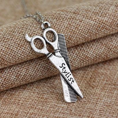 Hairstylist Gift Idea Necklace With Hair Dryer Scissors Comb Pendants