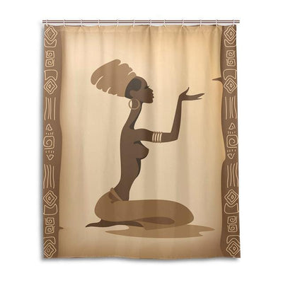 African American Shower Curtain Afrocentric Black Women Bathroom Decor