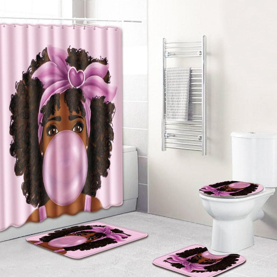Cute Afrocentric Melanin Black King Strong Men Shower Curtain Bathroom –  BigProStore