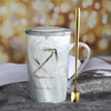 Creative 12 Constellation Zodiac Coffee Mug Natural Marble Color