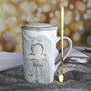Creative 12 Constellation Zodiac Coffee Mug Natural Marble Color