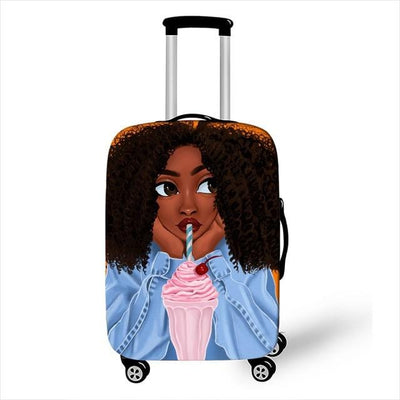 Beautiful Afro Girl Luggage Cover Travel Trolley Suitcase Protector