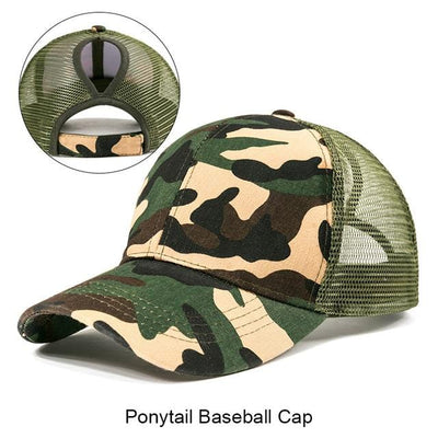 Fashion Ponytail Baseball Cap Cool Women Snapback Mesh Trucker Hats