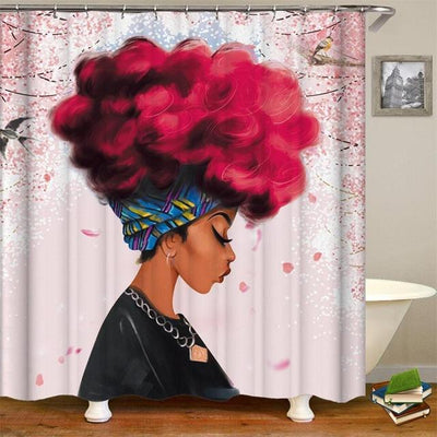 Afrocentric Shower Curtain African American Black Women Bathroom Decor