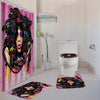 African American Shower Curtain Sets 4pcs Melanin Afro Girls Bathroom Decor