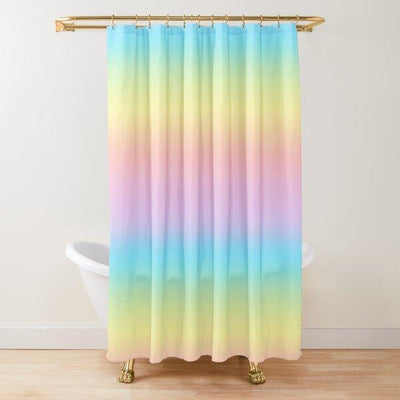 BigProStore Rainbow Bathroom Shower Curtains Rainbow Pastel Polyester Waterproof Bathroom Decor 3 Sizes Rainbow Shower Curtain / Small (165x180cm | 65x72in) Rainbow Shower Curtain