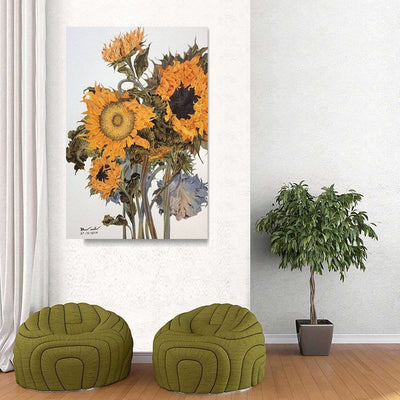 BigProStore Sunflower Illustration Art Canvas Rise And Shine Sunflower Wall Art Canvas / 32" x 48" Canvas