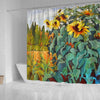 BigProStore Shocur Sunflower Shower Curtain Royalty Free Syle Bathroom Wall Home Decor Sunflower Shower Curtain / Small (165x180cm | 65x72in) Sunflower Shower Curtain