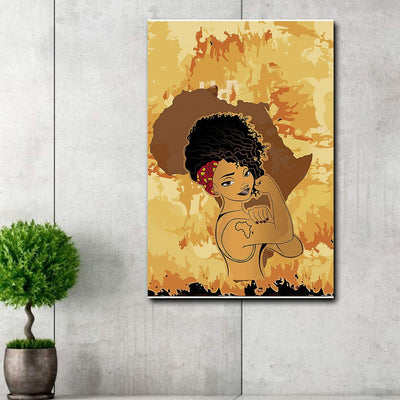 BigProStore Afro Art Print Canvas Strong African Woman Art Black African Wall Art Canvas