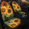 BigProStore Sunflower Car Seat Covers Sunflower And Butterfly Luxury Car Seat Covers Universal Fit (Set of 2 Car Seat Covers Car Seat Cover