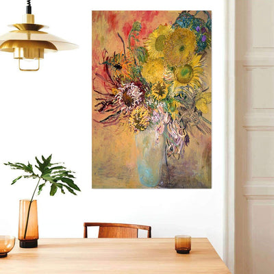 BigProStore Sunny Flower Wall Canvas Sunflower Boutonniere Home Decor Canvas / 32" x 48" Canvas