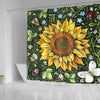 BigProStore Shocur Sunflower Shower Curtain Sunflower Fantasy Fabric Bath Bathroom Sunflower Shower Curtain / Small (165x180cm | 65x72in) Sunflower Shower Curtain