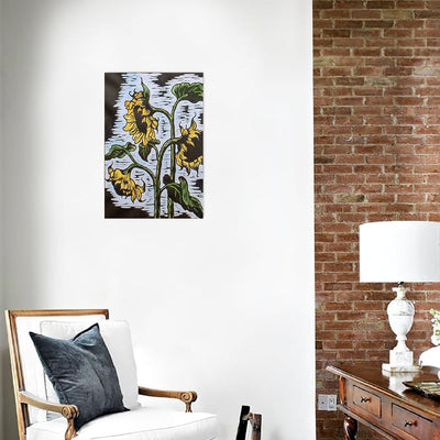 BigProStore Sunflower Retro Vintage Canvas Sunflower Grown In The Wind Home Decor Canvas / 12" x 18" Canvas