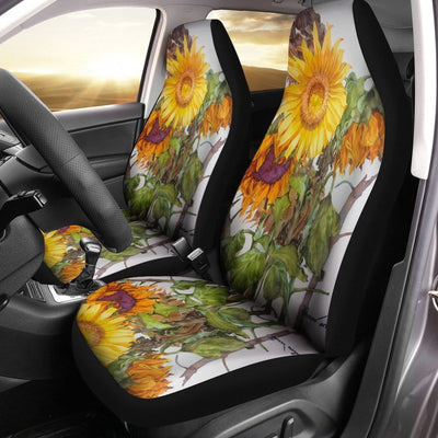 BigProStore Sunflower Seat Covers Sunflower Grown In The Wind Car Seat Protector Universal Fit (Set of 2 Car Seat Covers Car Seat Cover