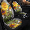 BigProStore Sunflower Seat Covers Sunflower Grown In The Wind Car Seat Protector Universal Fit (Set of 2 Car Seat Covers Car Seat Cover