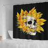 BigProStore Shocur Sunflower Shower Curtain Sunflower Skull Bathroom Decor Ideas Sunflower Shower Curtain / Small (165x180cm | 65x72in) Sunflower Shower Curtain
