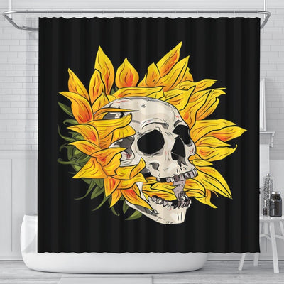 BigProStore Shocur Sunflower Shower Curtain Sunflower Skull Bathroom Decor Ideas Sunflower Shower Curtain