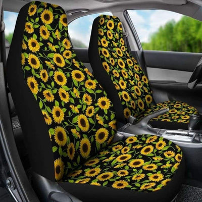 BigProStore Sunflower Car Seat Covers Sunflowers Pattern Design Universal Car Seat Covers Protector Set Universal Fit (Set of 2 Car Seat Covers) Car Seat Covers