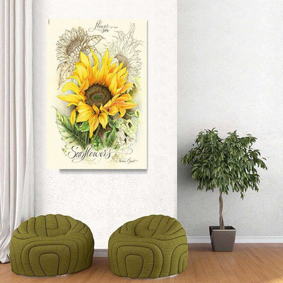 BigProStore Sunflower Canvas Sunny Flower Boutonniere Canvas For The Wall Canvas / 32" x 48" Canvas
