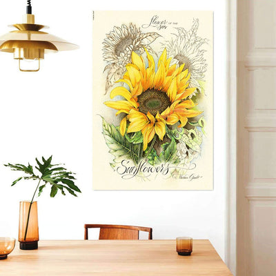 BigProStore Sunflower Canvas Sunny Flower Boutonniere Canvas For The Wall Canvas