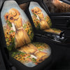 BigProStore Sunflower Car Seat Covers Sunshine Flower Drawing Back Seat Covers Universal Fit (Set of 2 Car Seat Covers Car Seat Cover