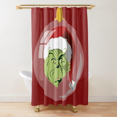 BigProStore Grinch Print Shower Curtains The Grinch Christmas Polyester Shower Curtain Waterproof Bathroom Accessories 3 Sizes Grinch Shower Curtain / Small (165x180cm | 65x72in) Grinch Shower Curtain