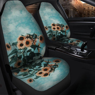 BigProStore Sunflower Car Seat Covers The Happiness Bright Flower Best Car Seat Covers Universal Fit (Set of 2 Car Seat Covers Car Seat Cover
