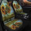 BigProStore Sunflower Seat Covers The Happiness Sunflower Front Car Seat Covers Universal Fit (Set of 2 Car Seat Covers Car Seat Cover