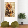 BigProStore Sunflower Retro Vintage Canvas The Royal Flower Home Decor Canvas / 32" x 48" Canvas
