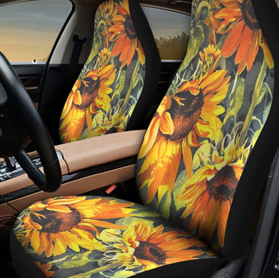 BigProStore Sunflower Car Seat Covers The Royal Flower Car Seat Cover Set Universal Fit (Set of 2 Car Seat Covers Car Seat Cover