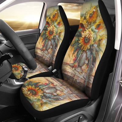 BigProStore Sunflower Car Seat Covers The Royal Golden Sunshine Flower Auto Seat Covers Universal Fit (Set of 2 Car Seat Covers Car Seat Cover