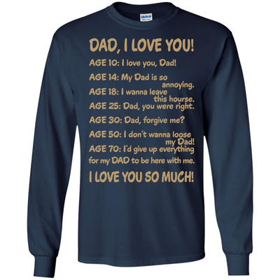 Unique Father's Day Birthday Gift Idea For Him Dad I Love You T-Shirt BigProStore