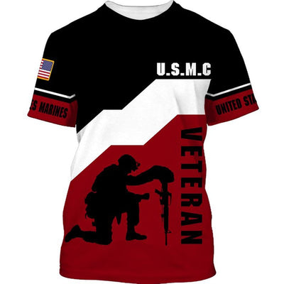 BigProStore U.S.M.C Veteran Apparel United States Marines Corps Usa Army Hoodie - Sweatshirt - Tshirt - Zip Hoodie T-shirt / S