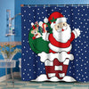 BigProStore Christmas Shower Curtain Up On The Roof Top Shower Curtain Polyester Waterproof Home Bath Decor 3 Sizes Christmas Shower Curtain / Small (165x180cm | 65x72in) Christmas Shower Curtain