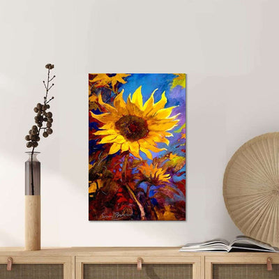BigProStore Sunflower Magic Canvas Watercolor Sunny Beauty Flower Room Decor Canvas / 16" x 24" Canvas