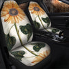 BigProStore Sunflower Car Seat Covers Watercolor Sunny Beauty Flower Best Seat Covers Universal Fit (Set of 2 Car Seat Covers Car Seat Cover
